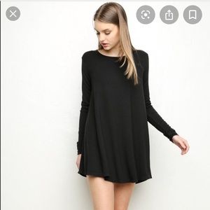 Brandy Melville Black Long Sleeve T-shirt Dress